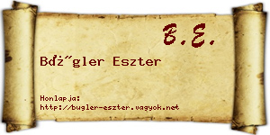 Bügler Eszter névjegykártya
